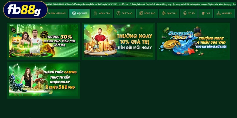 Người dùng nạp lại lần 3 nhận thưởng 30% lên tới 1,000 VNĐ